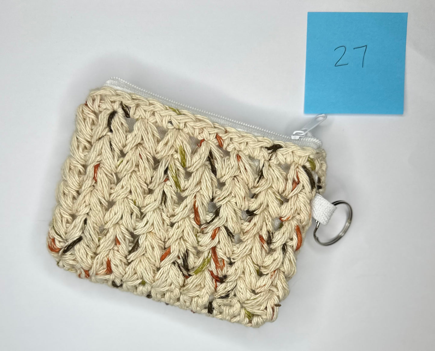 Cotton/Acrylic + Canvas Crochet Wallet