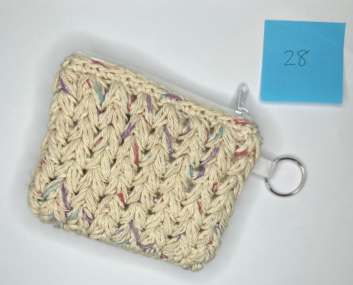 Cotton/Acrylic + Canvas Crochet Wallet