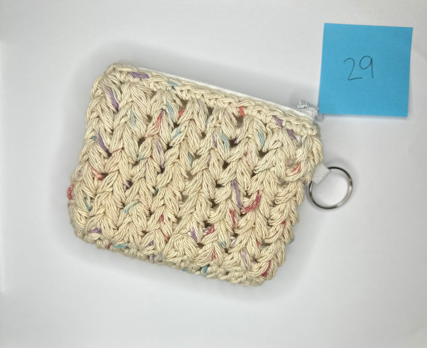 Cotton/Acrylic + Canvas Crochet Wallet