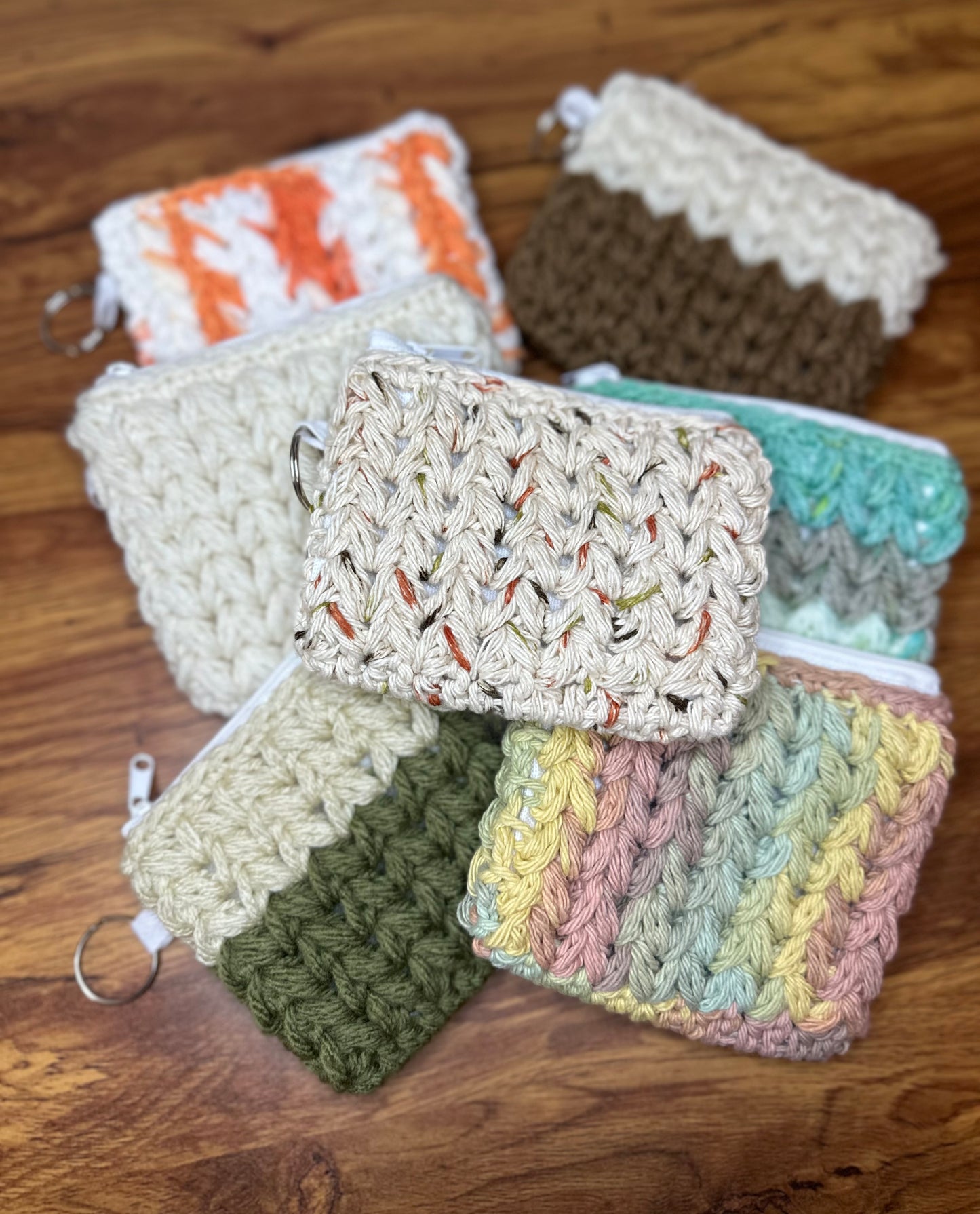 Cotton/Acrylic + Canvas Crochet Wallet