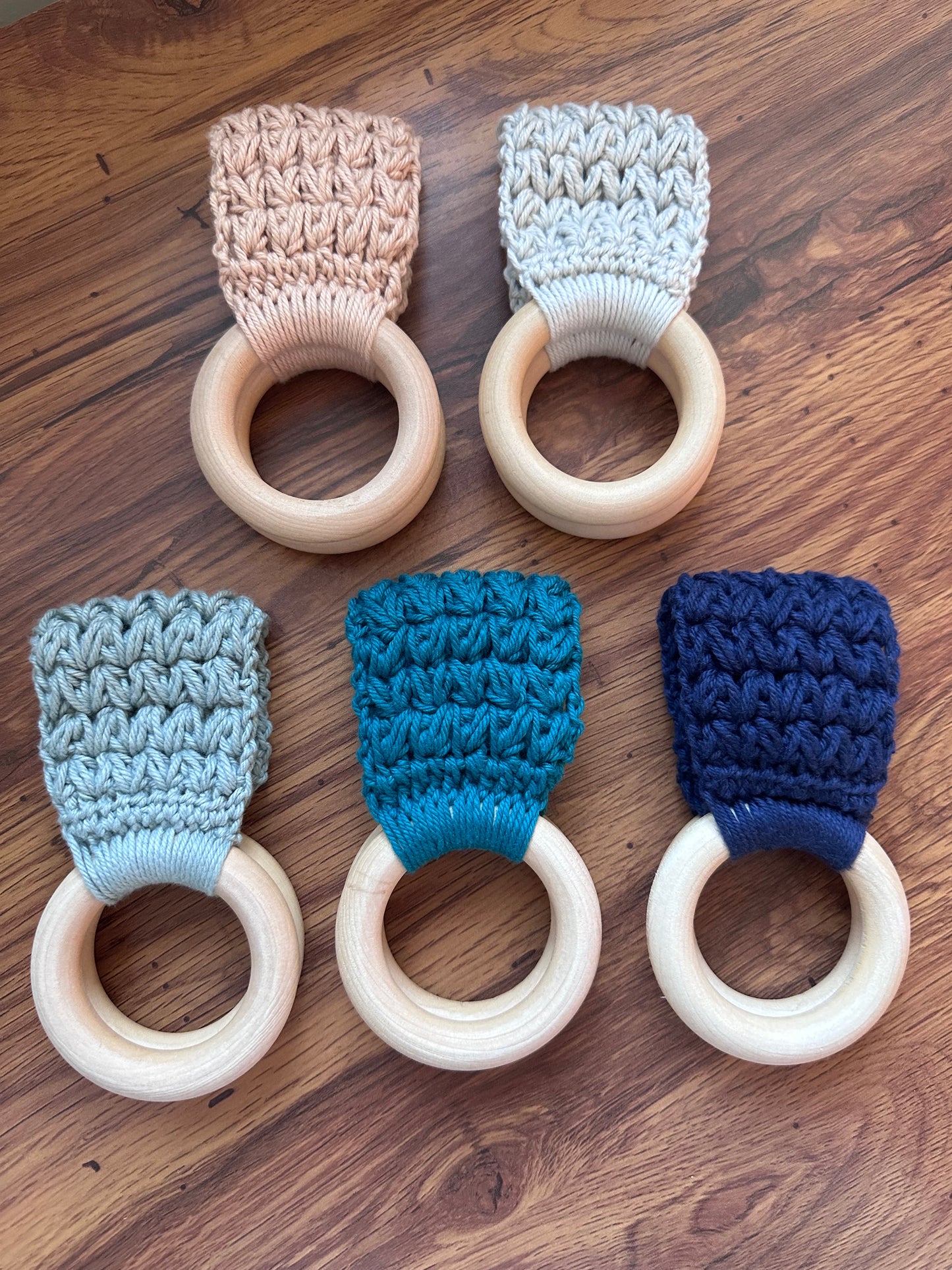 Crochet + Wood Towel Holder