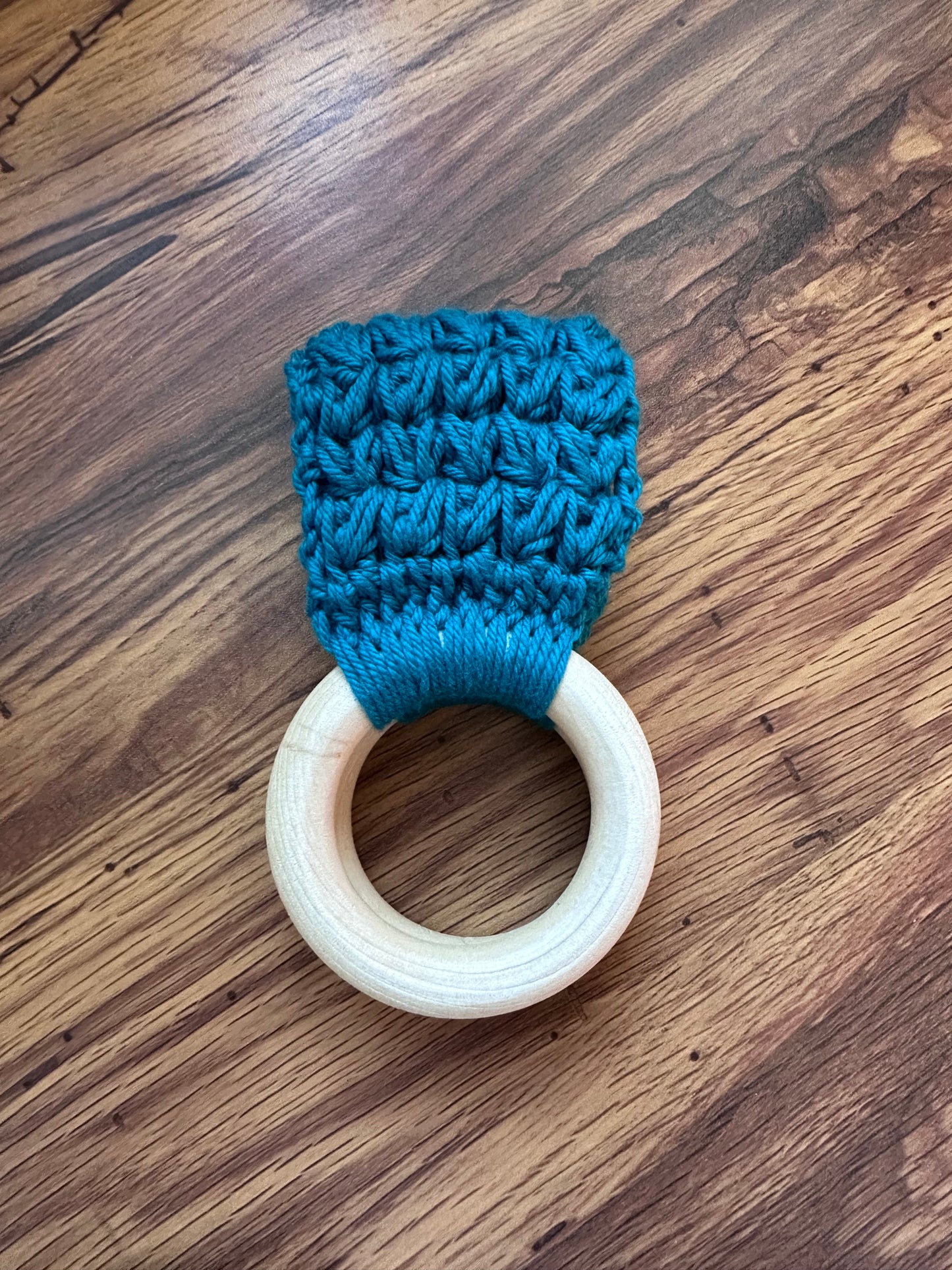 Crochet + Wood Towel Holder