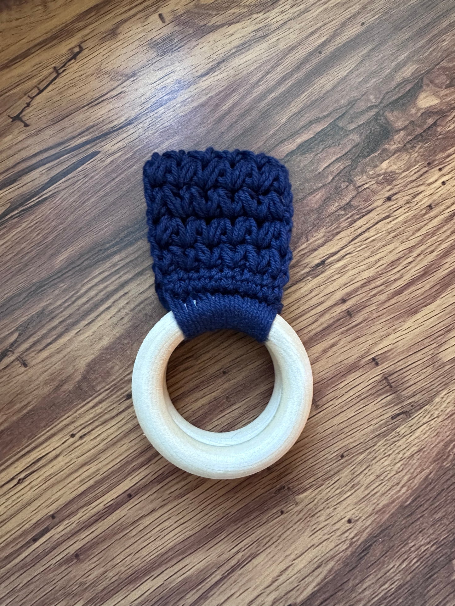 Crochet + Wood Towel Holder