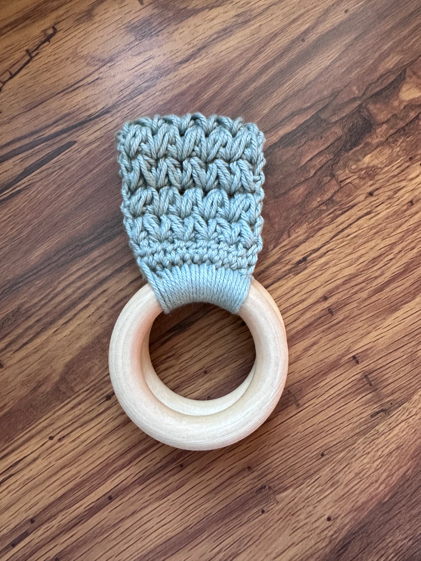 Crochet + Wood Towel Holder