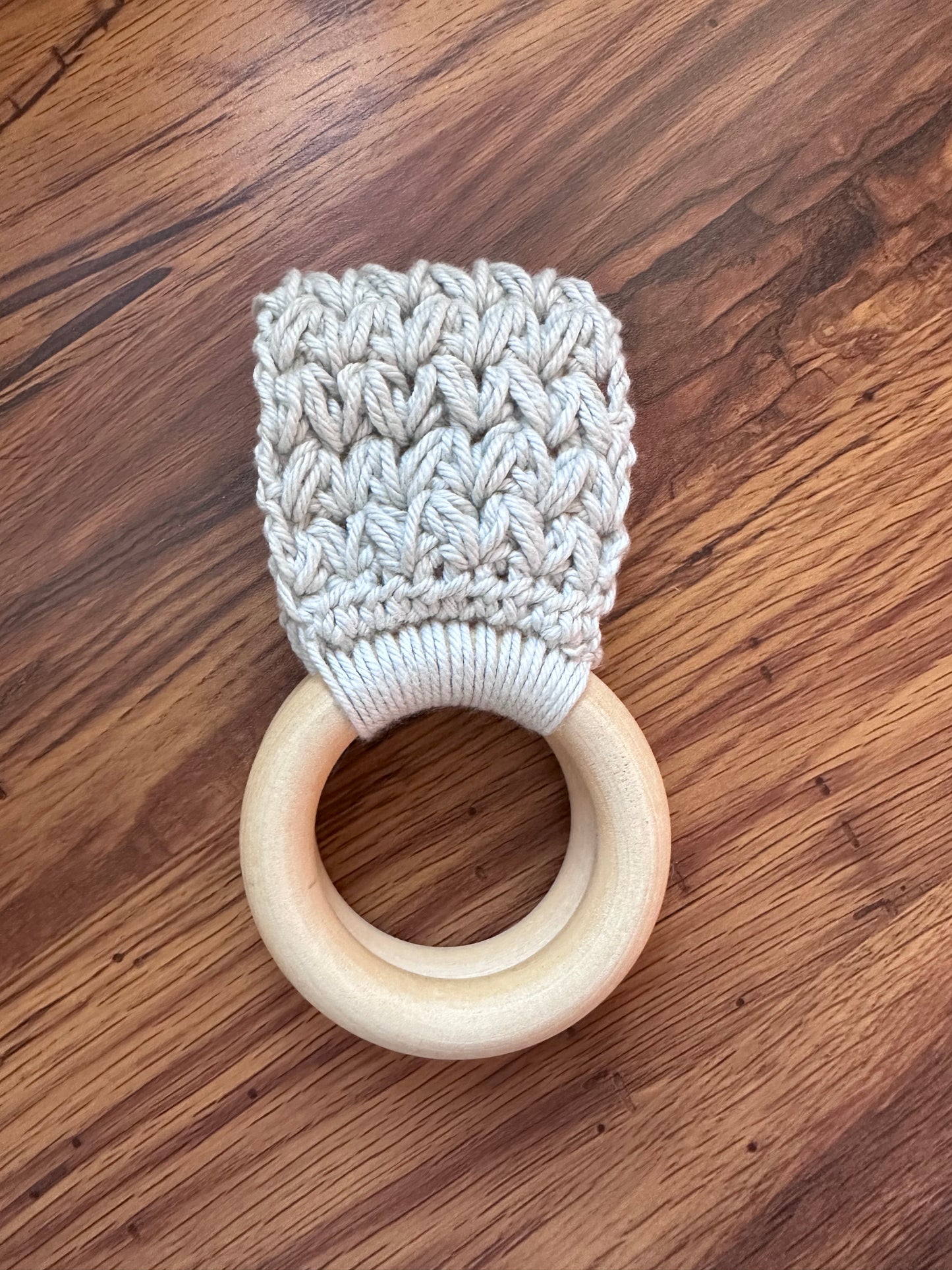 Crochet + Wood Towel Holder